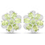 Ensemble de bijoux en péridot et topaze blanche de 8,04 carats en argent sterling