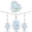 19.18 Carat Genuine Blue Topaz Sterling Silver Jewelry Set