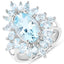 19.18 Carat Genuine Blue Topaz Sterling Silver Jewelry Set