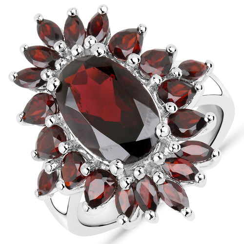 Ensemble de bijoux en argent sterling .925 avec grenat véritable de 20,24 carats