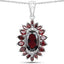 Ensemble de bijoux en argent sterling .925 avec grenat véritable de 20,24 carats