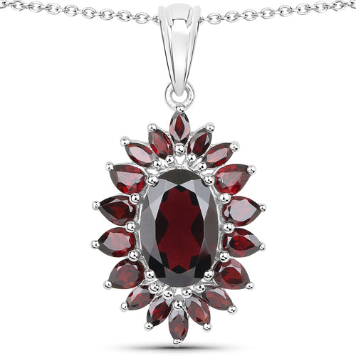 Ensemble de bijoux en argent sterling .925 avec grenat véritable de 20,24 carats