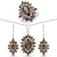 16.36 Carat Genuine Smoky Quartz Sterling Silver Jewelry Set