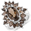 16.36 Carat Genuine Smoky Quartz Sterling Silver Jewelry Set