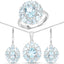 Ensemble de bijoux en argent sterling avec topaze bleue et blanche de 14,02 carats