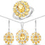 12.24 Carat Genuine Citrine & White Topaz Sterling Silver Jewelry Set