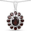 Elegant 13.82 Carat Garnet & White Topaz Jewelry Set in Sterling Silver