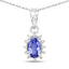 Ensemble de bijoux en tanzanite véritable de 2,00 carats et topaze blanche