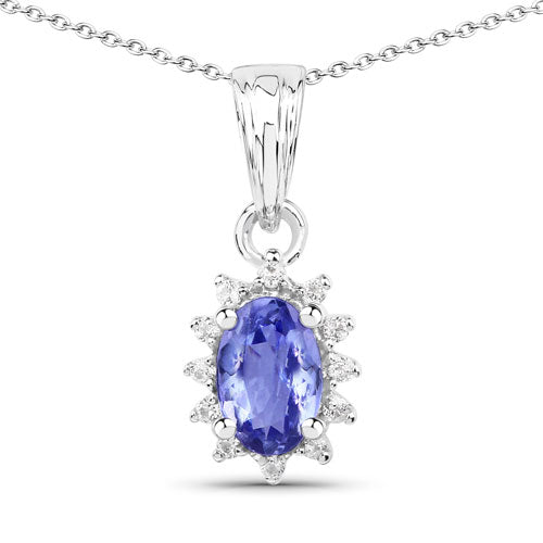 Ensemble de bijoux en tanzanite véritable de 2,00 carats et topaze blanche