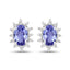 Ensemble de bijoux en tanzanite véritable de 2,00 carats et topaze blanche