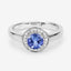 1.05 Carat Genuine Tanzanite and White Topaz Sterling Silver Ring