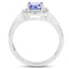 1.05 Carat Genuine Tanzanite and White Topaz Sterling Silver Ring