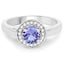 1.05 Carat Genuine Tanzanite and White Topaz Sterling Silver Ring