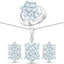 Juego de joyería de plata esterlina con topacio azul genuino de 8.80 quilates