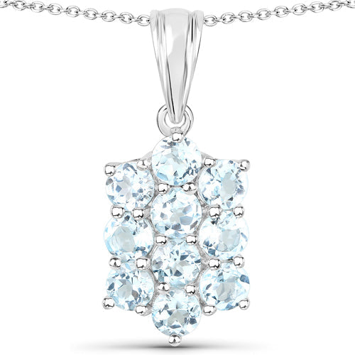 Juego de joyería de plata esterlina con topacio azul genuino de 8.80 quilates