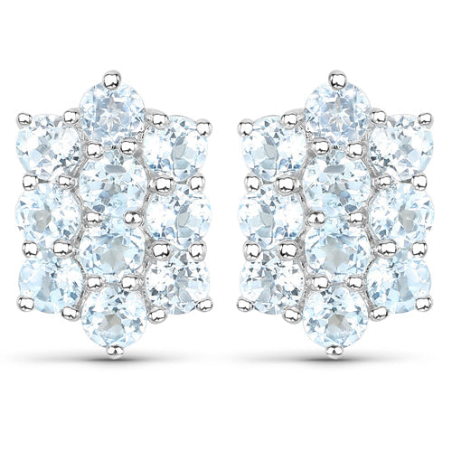 Juego de joyería de plata esterlina con topacio azul genuino de 8.80 quilates