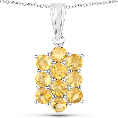 Ensemble de bijoux en argent sterling avec citrine véritable de 6,60 carats