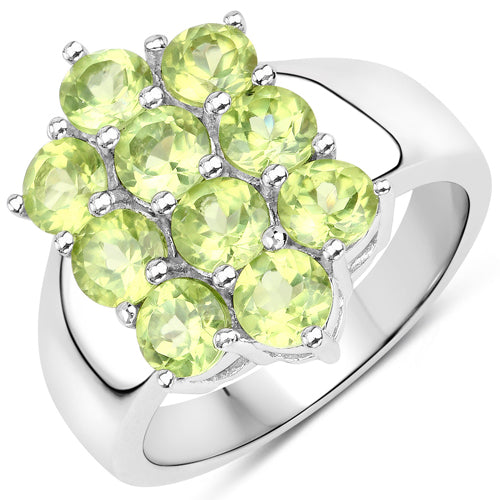 6.80 Carat Genuine Peridot Sterling Silver Jewelry Set