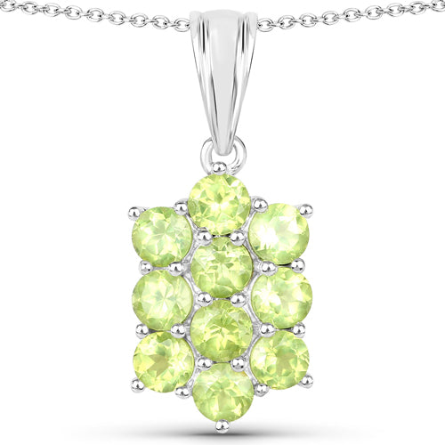 6.80 Carat Genuine Peridot Sterling Silver Jewelry Set