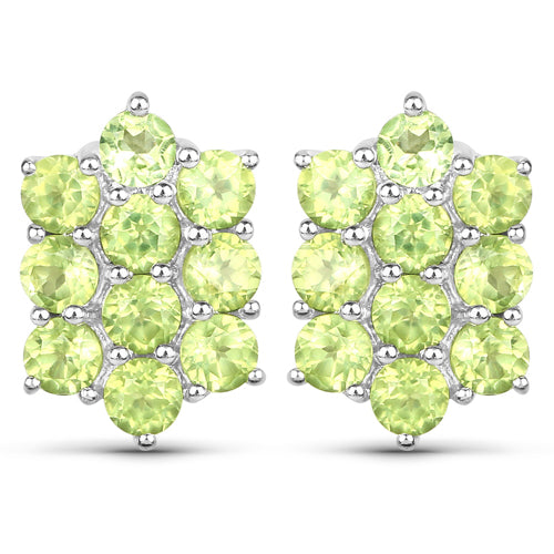 6.80 Carat Genuine Peridot Sterling Silver Jewelry Set