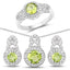 Conjunto de Joyería de Peridoto y Topacio Blanco de 2.68 Quilates