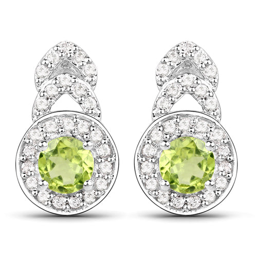 Conjunto de Joyería de Peridoto y Topacio Blanco de 2.68 Quilates