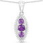 Ensemble de bijoux en améthyste véritable et topaze blanche de 3,60 carats en argent sterling