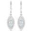 Conjunto de joyería de topacio azul y blanco genuino de 4.50 quilates en plata de ley