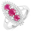 Conjunto de Joyería de Rubí y Topacio Blanco de 4.32 Quilates en Plata Esterlina