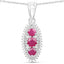 Conjunto de Joyería de Rubí y Topacio Blanco de 4.32 Quilates en Plata Esterlina