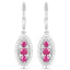 Conjunto de Joyería de Rubí y Topacio Blanco de 4.32 Quilates en Plata Esterlina