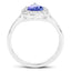 1.02 Carat Genuine Tanzanite and White Topaz Sterling Silver Ring