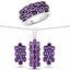Ensemble de bijoux en améthyste véritable de 8,32 carats en argent sterling .925