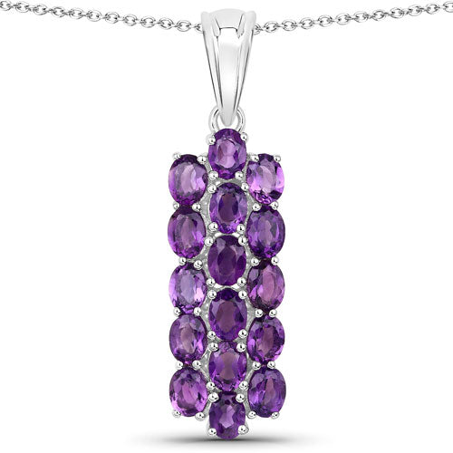 Ensemble de bijoux en améthyste véritable de 8,32 carats en argent sterling .925