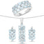9.88 Carat Genuine Blue Topaz Sterling Silver Jewelry Set
