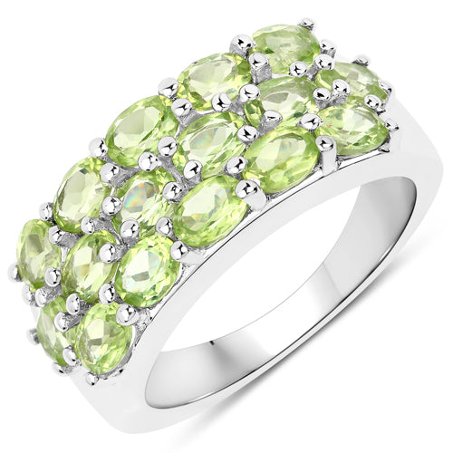 Ensemble de bijoux en argent sterling .925 avec péridot véritable de 8,84 carats