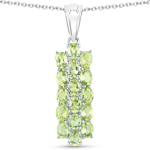 Ensemble de bijoux en argent sterling .925 avec péridot véritable de 8,84 carats
