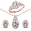 Conjunto de Joyería de Morganita de 2.28 Quilates y Topacio Blanco
