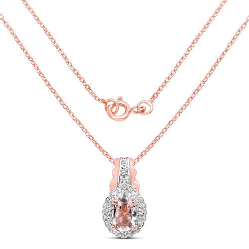 Conjunto de Joyería de Morganita de 2.28 Quilates y Topacio Blanco