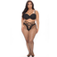 Sexy Cross-Strap Suspender Thigh-High Fishnet Tights with Lace Jacquard and Super Stretchy Large Mesh for Women" - Korvel