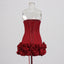 Sexy European and American style dress with strapless shoulder and fashionable three-dimensional flower splicing short dress - Korvel