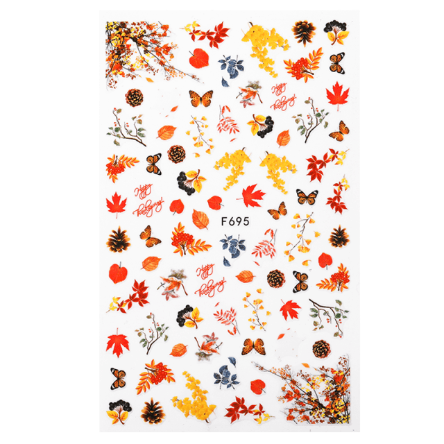 Elegantes Stickers de Uñas 3D - Diseños de Personajes y Flores