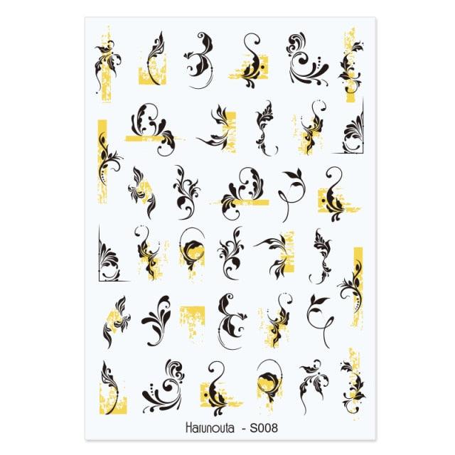 Elegantes Stickers de Uñas 3D - Diseños de Personajes y Flores
