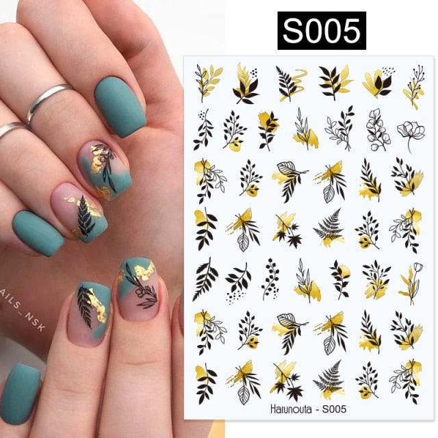 Elegantes Stickers de Uñas 3D - Diseños de Personajes y Flores
