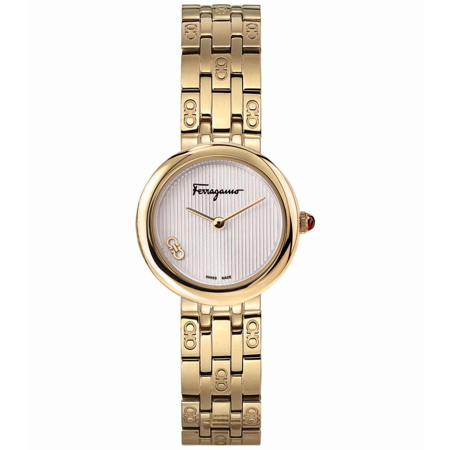 Reloj de Mujer Salvatore Ferragamo de Acero Dorado con Esfera Plateada