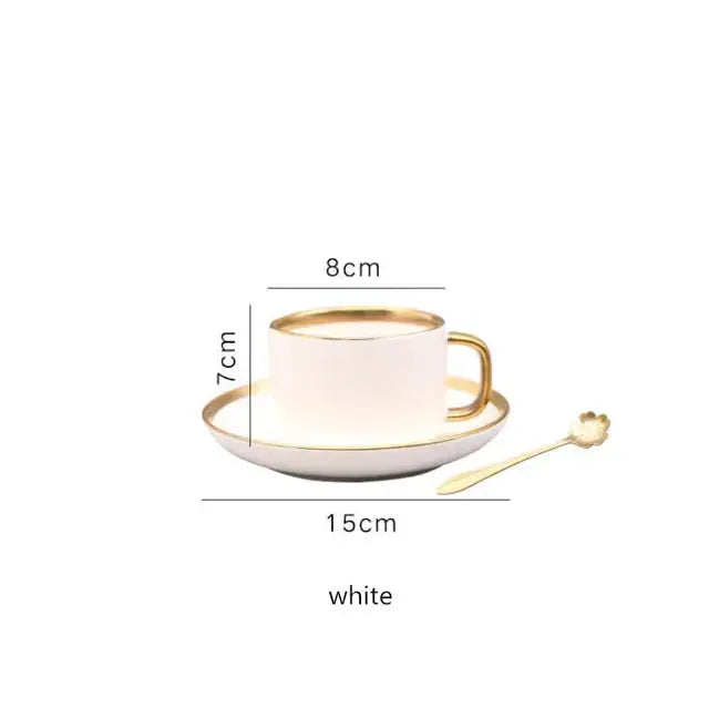 Ensemble de Plateaux à Dîner en Porcelaine Blanche à Bord Doré Mat