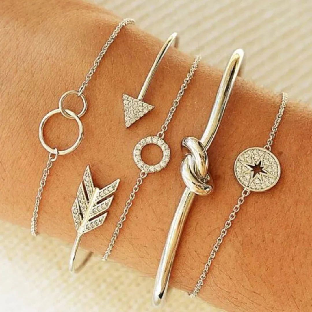 Ensemble de Bracelets Empilés #7 Argent