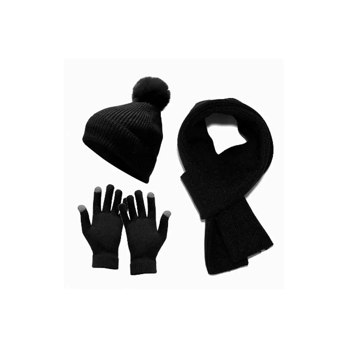 Ensemble écharpe, bonnet et gants 3-en-1 d'hiver confortable