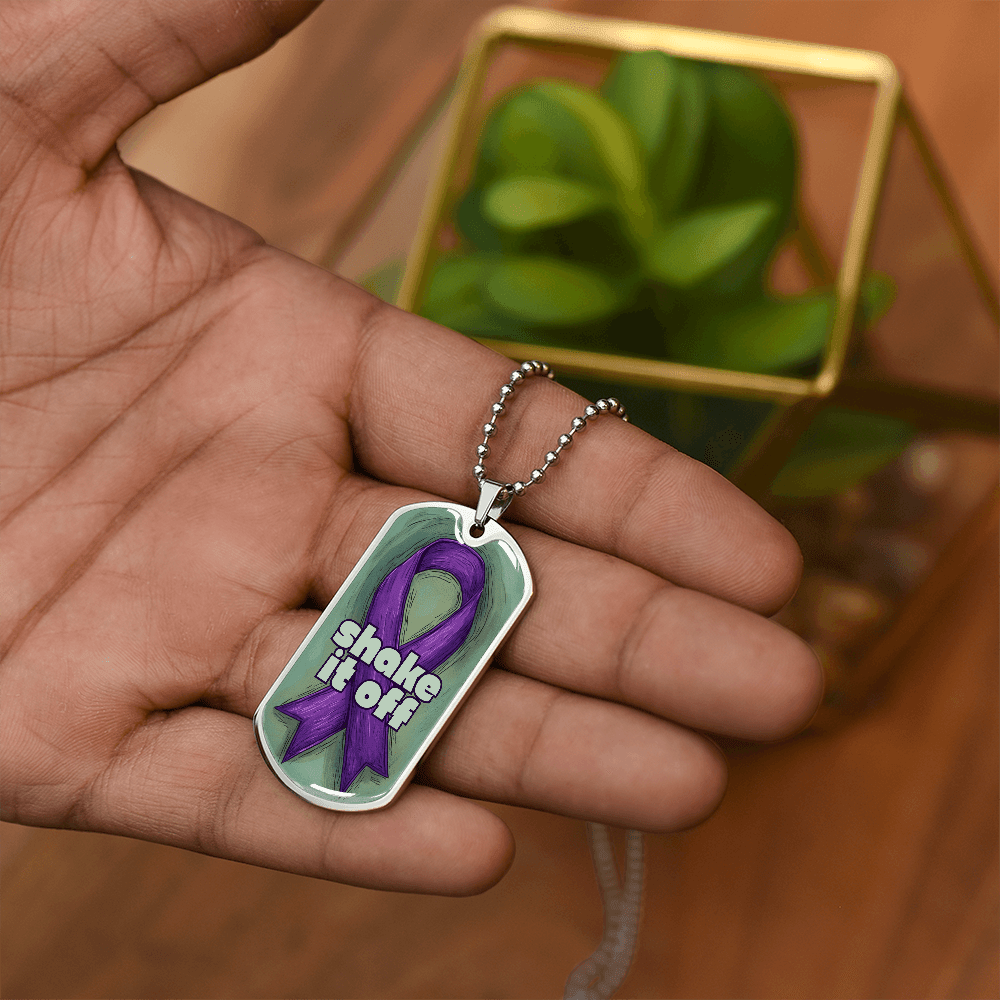 Shake It Off Dog Tag Necklace for Awareness