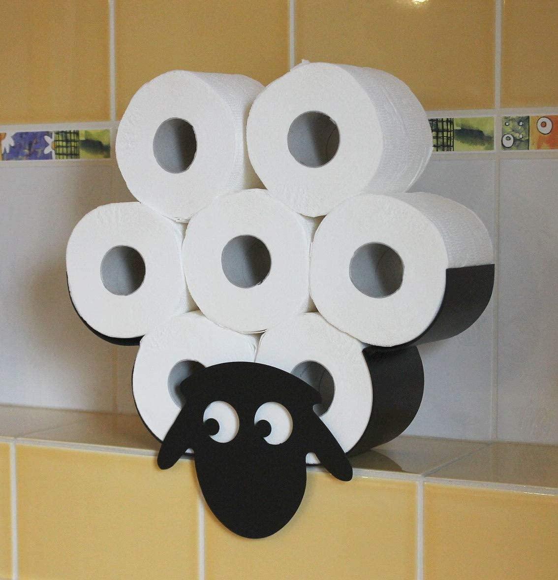Porte-papier toilette en forme de mouton charmant - Rangement mural
